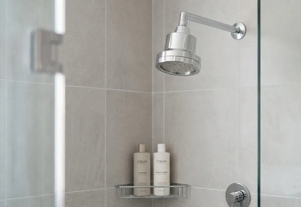 eskiin showerhead installed in Lauren's bathroom